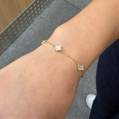 585 White Kleeblatt Armband