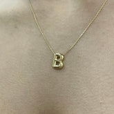 585 Gold Buchstaben Kette mit B Anhänger
