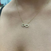 585 Gold Halskette mit Infinity Anhänger und Zirkonia
