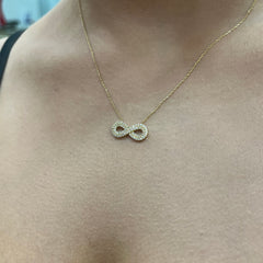 585 Gold Halskette mit Infinity Anhänger und Zirkonia