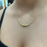 585 Gold Dorika Kette mit strukturierten Goldperlen
