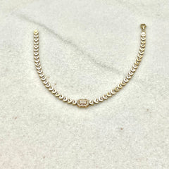 585 Baget Armband aus Gelbgold 14K – feine Bagetstein & Gliederdetail