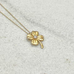 585 Cloveria Kette aus Gelbgold 14K – glänzende Oberfläche Detailaufnahme