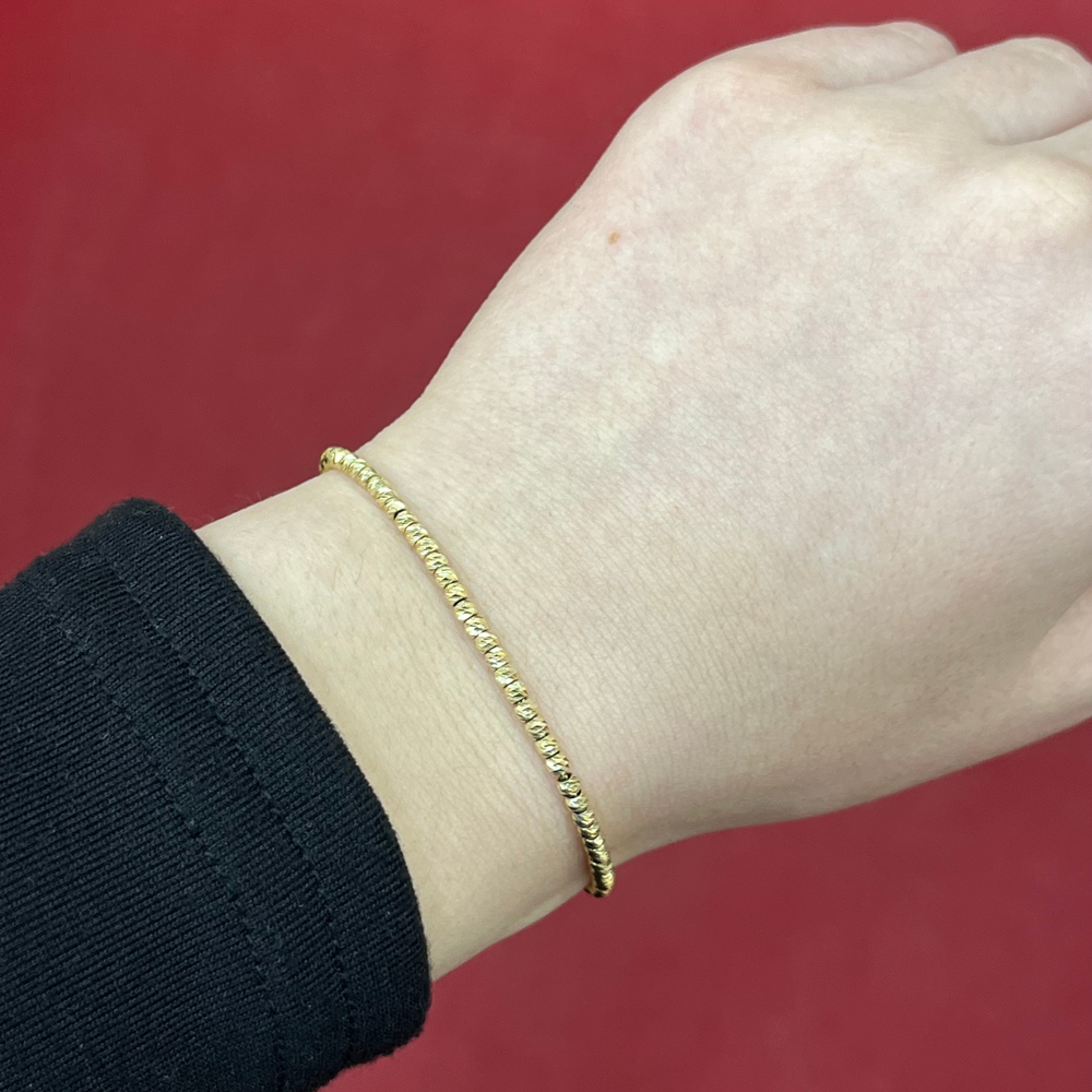 585 Dorika Armband aus 14 Karat Gelbgold mit feiner Kugelstruktur