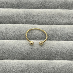 585 Dual Dorika Ring aus Gelbgold 14K – glänzende Oberfläche Ansicht