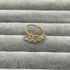 585 Dualin Fünfstein Ring aus Gelbgold 14K – vollständige Ansicht