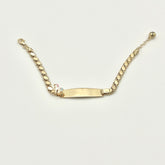 585 Einhorn Charm Kinderarmband aus 14 Karat Gold mit Namensplatte