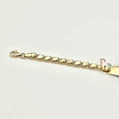 Kinderarmband aus 585 Gold mit Verlängerungskette und Karabinerverschluss