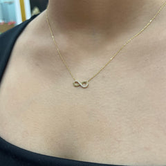 585 Gold Halskette mit Infinity Anhänger und Zirkonia