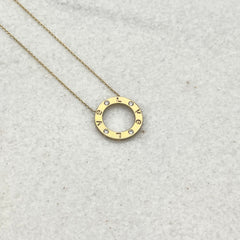 585 Halo Kette aus Gelbgold 14K – glänzende Oberfläche Detailaufnahme