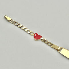 Feine Goldkette des Herz Kinderarmbands aus 585 Gold