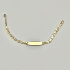 585 Ornament Kinderarmband aus 14 Karat Gold mit strukturierter Gliederkette