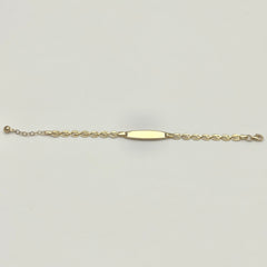 Detailansicht der ornamentalen Gliederkette beim 585 Kinderarmband aus Gold