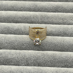 585 Tugra Shine Einstein Ring aus Gelbgold 14K – glänzende Oberfläche Ansicht