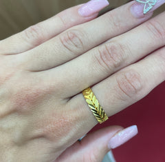 916 Başak Ring aus 22 Karat Gold mit Ährenmuster