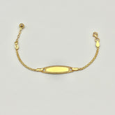 916 Filigran Kinderarmband aus 22 Karat Gold mit fein verzierter Namensplatte