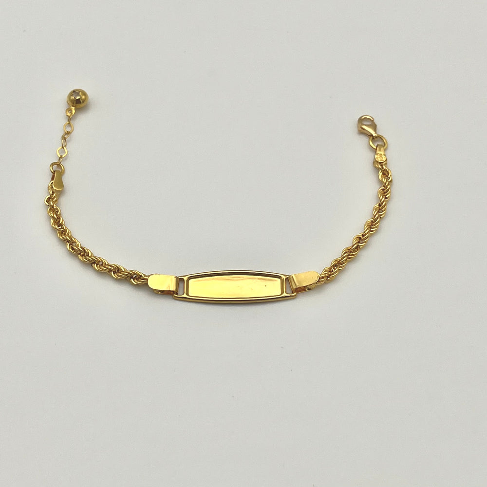 916 Kordel Kinderarmband aus 22 Karat Gold im gedrehten Kordel-Design