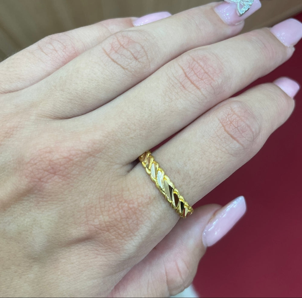 3’lü Burma Ring aus 22 Karat Gold – dreifach geflochtener Damenring