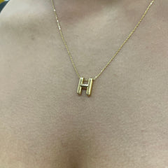 585 Gold Buchstaben Kette mit H Anhänger