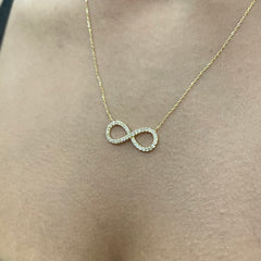 585 Gold Infinity Kette mit Zirkonia Anhänger