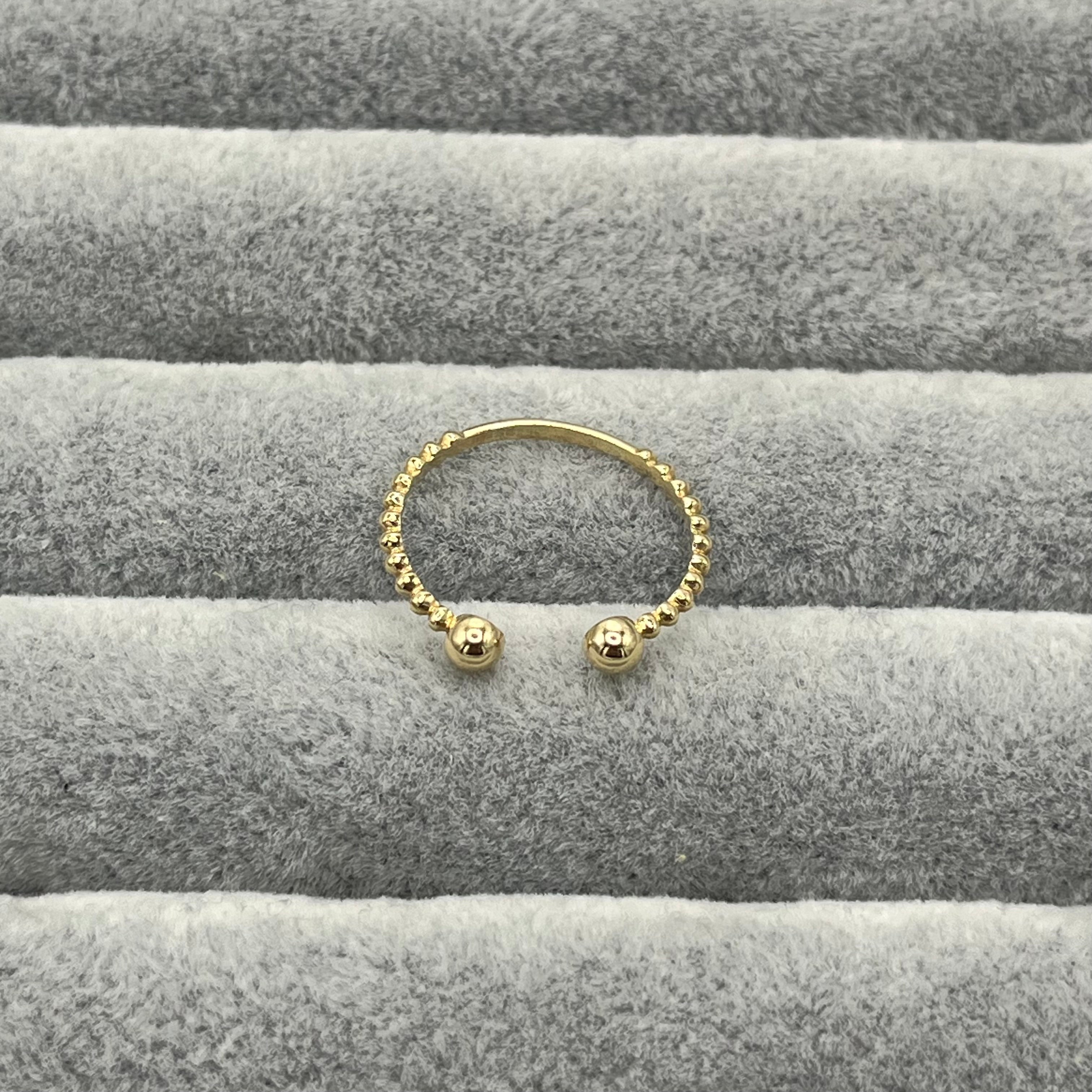 585 Dual Dorika Ring aus Gelbgold 14K – glänzende Oberfläche Ansicht