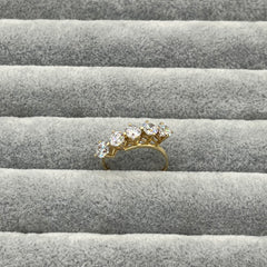 585 Dualin Fünfstein Ring aus Gelbgold 14K – Zirkonia Fünfstein Detailansicht