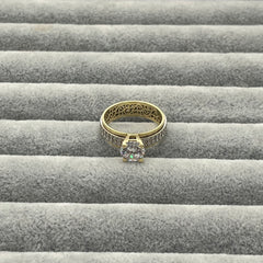 585 Duovella Einstein Ring aus Gelbgold 14K – glänzende Oberfläche Ansicht