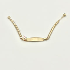 585 Einhorn Charm Kinderarmband aus 14 Karat Gold mit Namensplatte