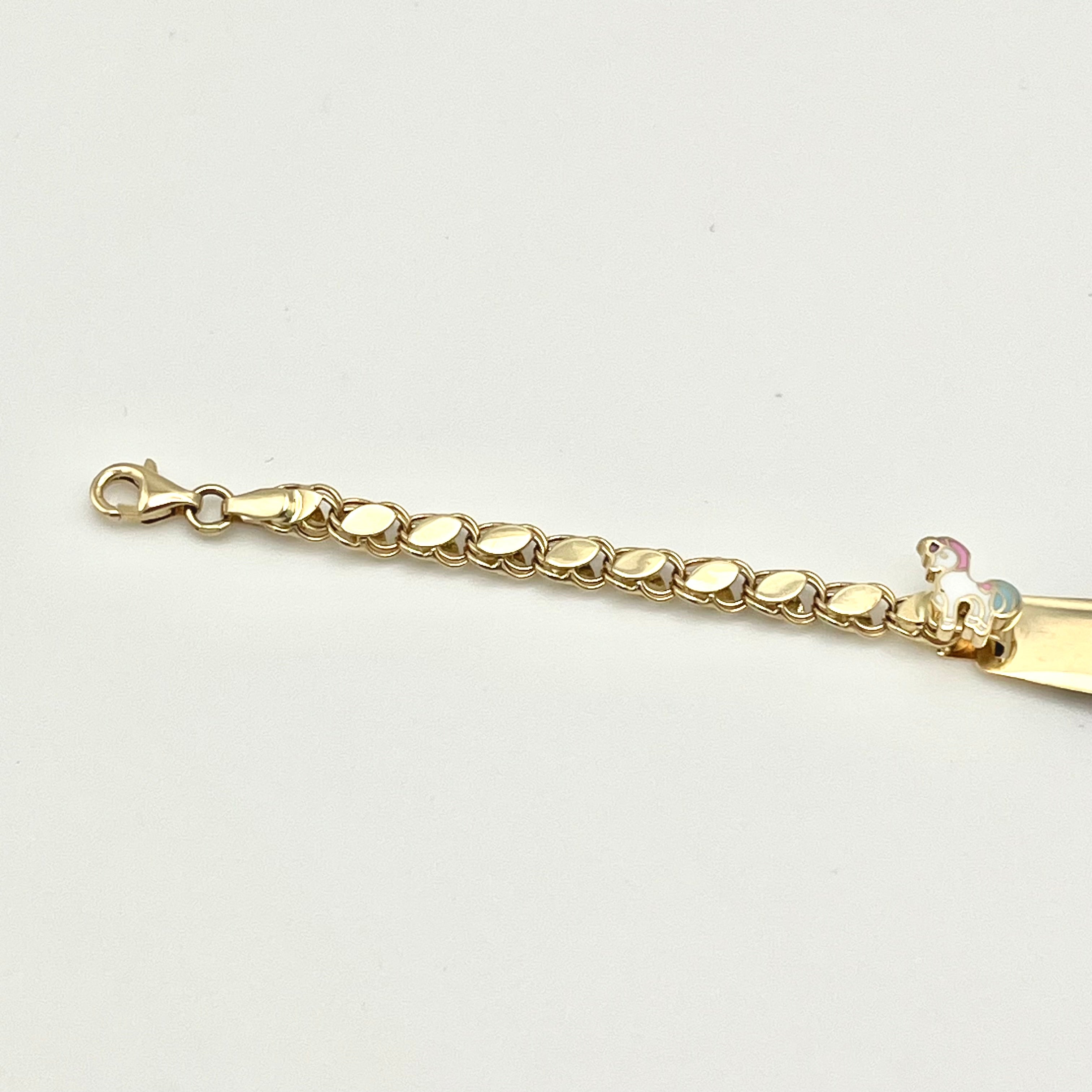 Kinderarmband aus 585 Gold mit Verlängerungskette und Karabinerverschluss