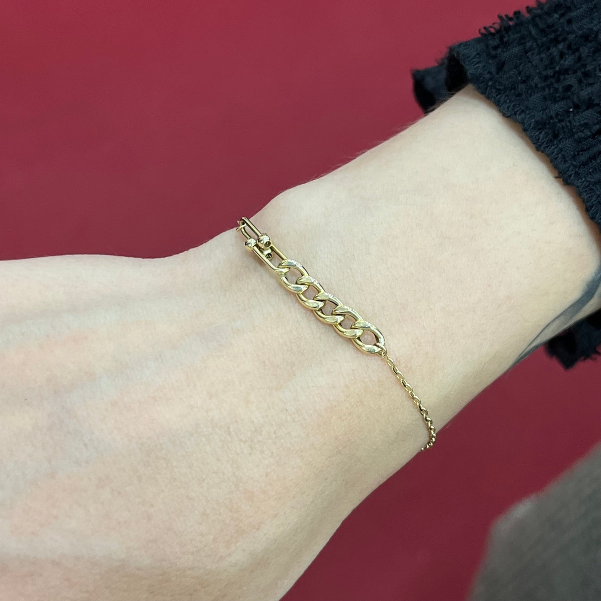 585 Finelink Armband aus 14 Karat Gold mit Panzerketten-Element – elegantes Damenarmband