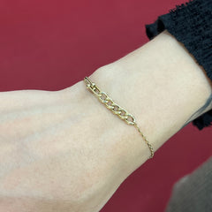 585 Finelink Armband aus 14 Karat Gold mit Panzerketten-Element – elegantes Damenarmband