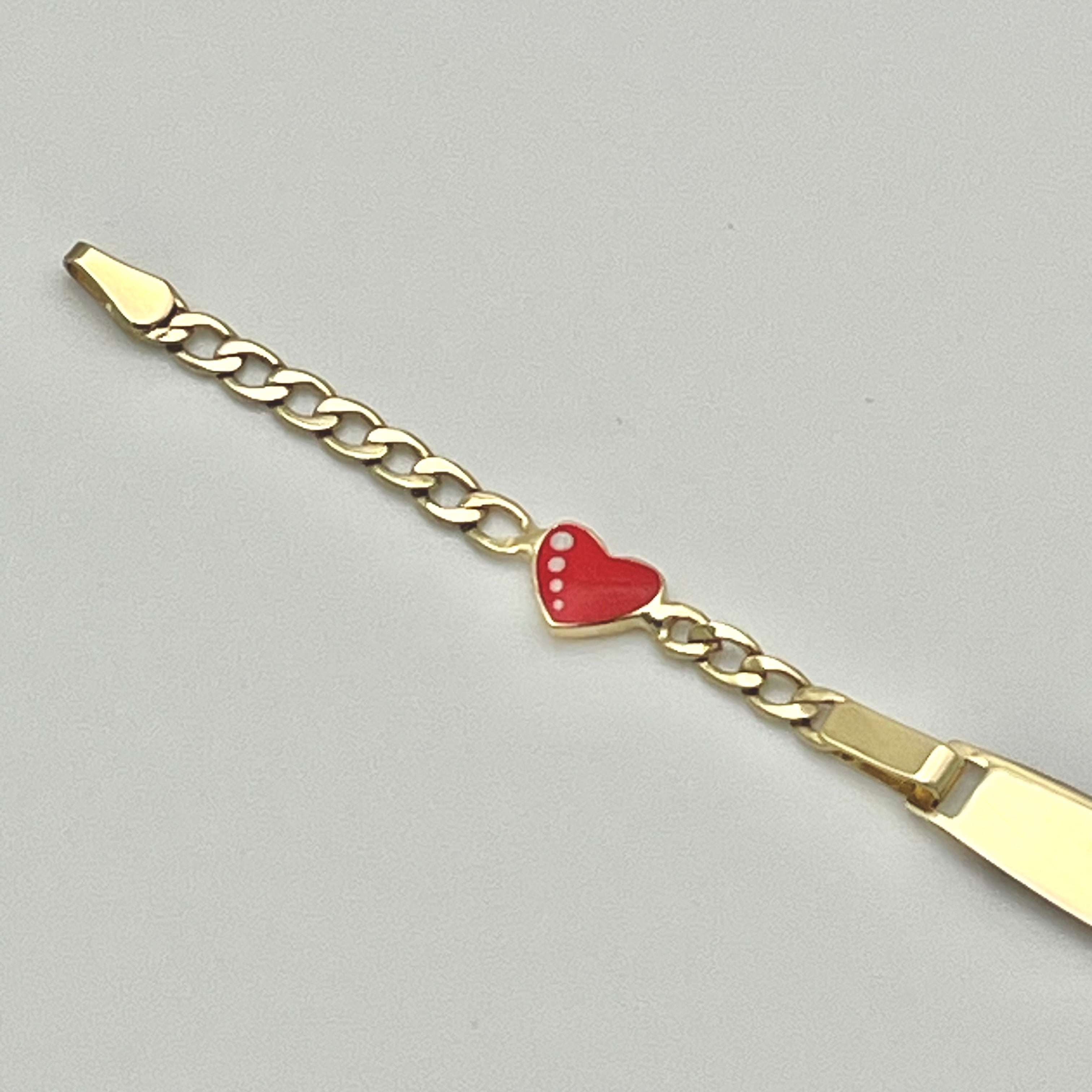 Feine Goldkette des Herz Kinderarmbands aus 585 Gold