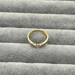 585 Lineux Einstein Ring aus Gelbgold 14K – glänzende Oberfläche Ansicht