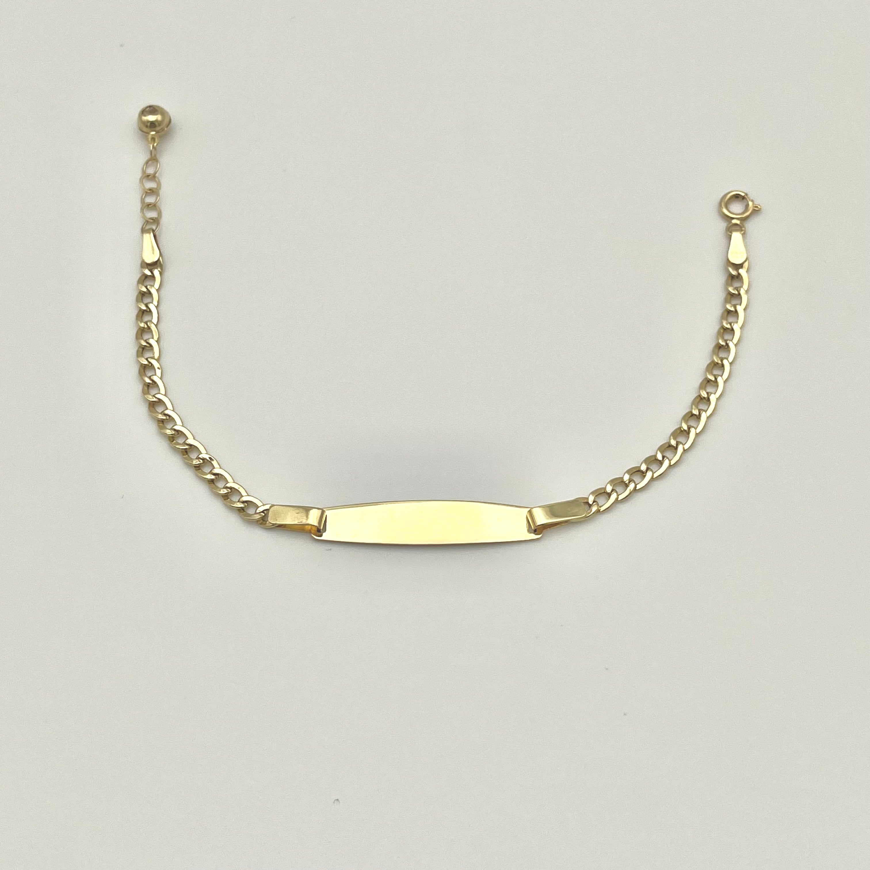 585 Panzer Kinderarmband aus 14 Karat Gold mit klassischer Panzerkette