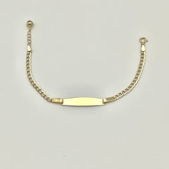 585 Panzer Kinderarmband aus 14 Karat Gold mit klassischer Panzerkette