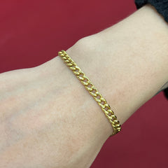 585 Panzero Armband aus 14 Karat Gold im Panzerketten-Design – klassisches unisex Armband