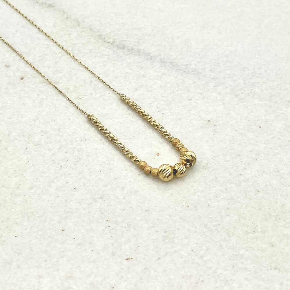 585 Perla Dorika Kette aus Gelbgold 14K – glänzende Oberfläche Detailaufnahme