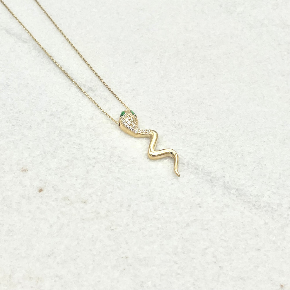 585 Serpenta Kette aus Gelbgold 14K – glänzende Oberfläche Detailaufnahme