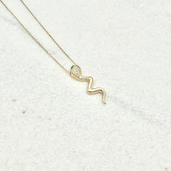 585 Serpenta Kette aus Gelbgold 14K – glänzende Oberfläche Detailaufnahme