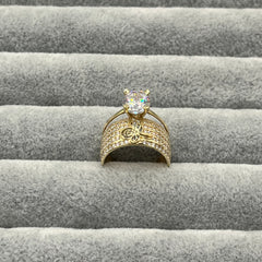 585 Tugra Shine Einstein Ring aus Gelbgold 14K – Detailaufnahme