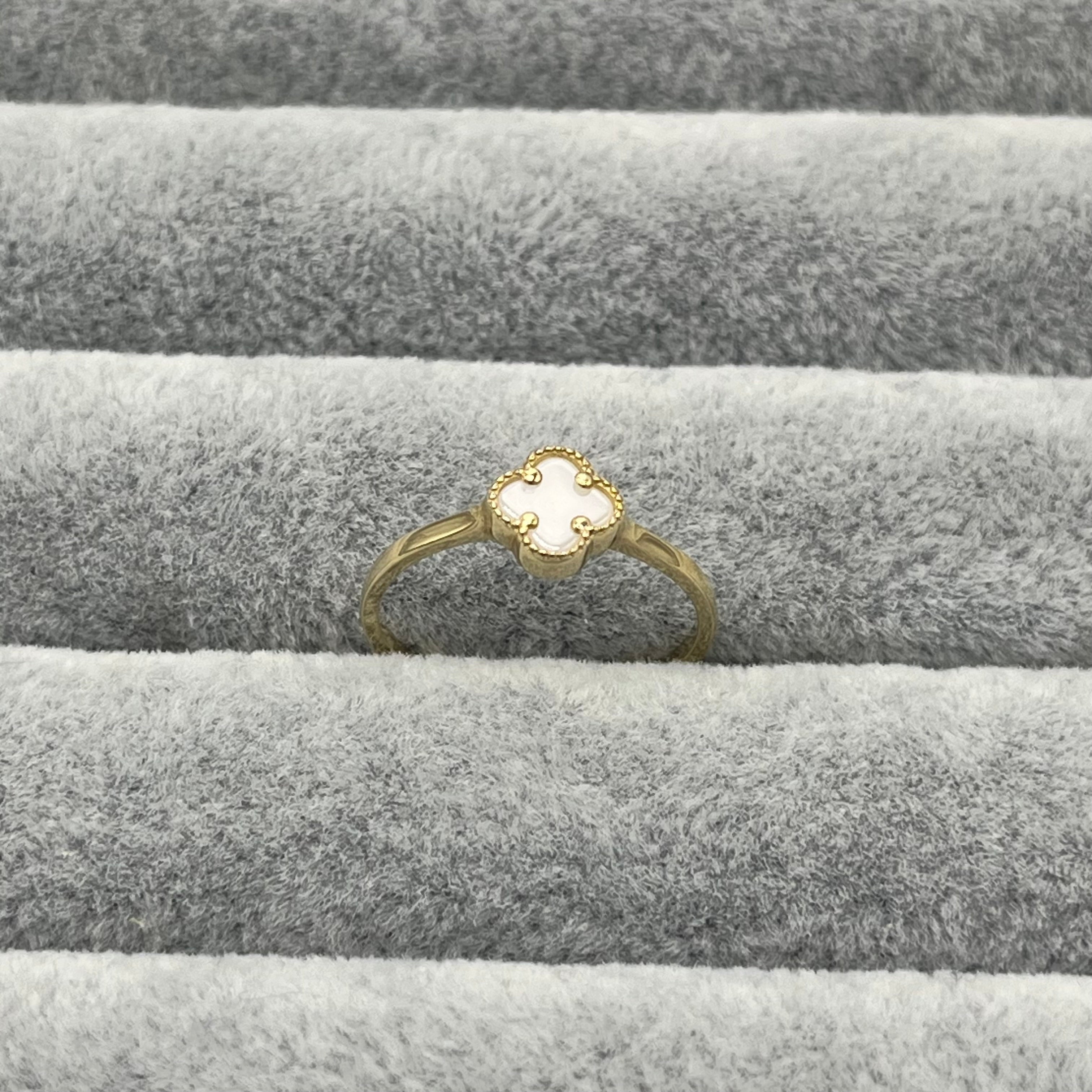 585 White Cleef Ring aus Weißgold 14K – Detailaufnahme