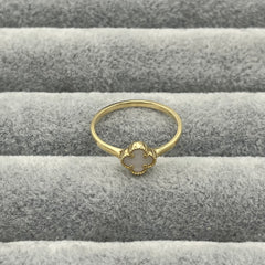 585 White Cleef Ring aus Weißgold 14K – glänzende Oberfläche Ansicht