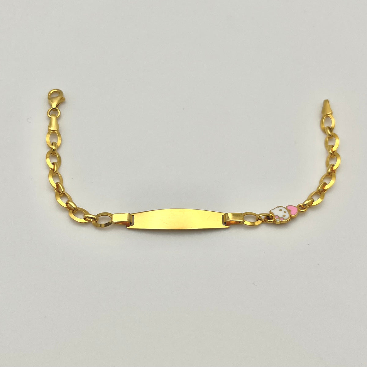 916 Hello Kitty Kinderarmband aus 22 Karat Gold mit Namensplatte für Mädchen