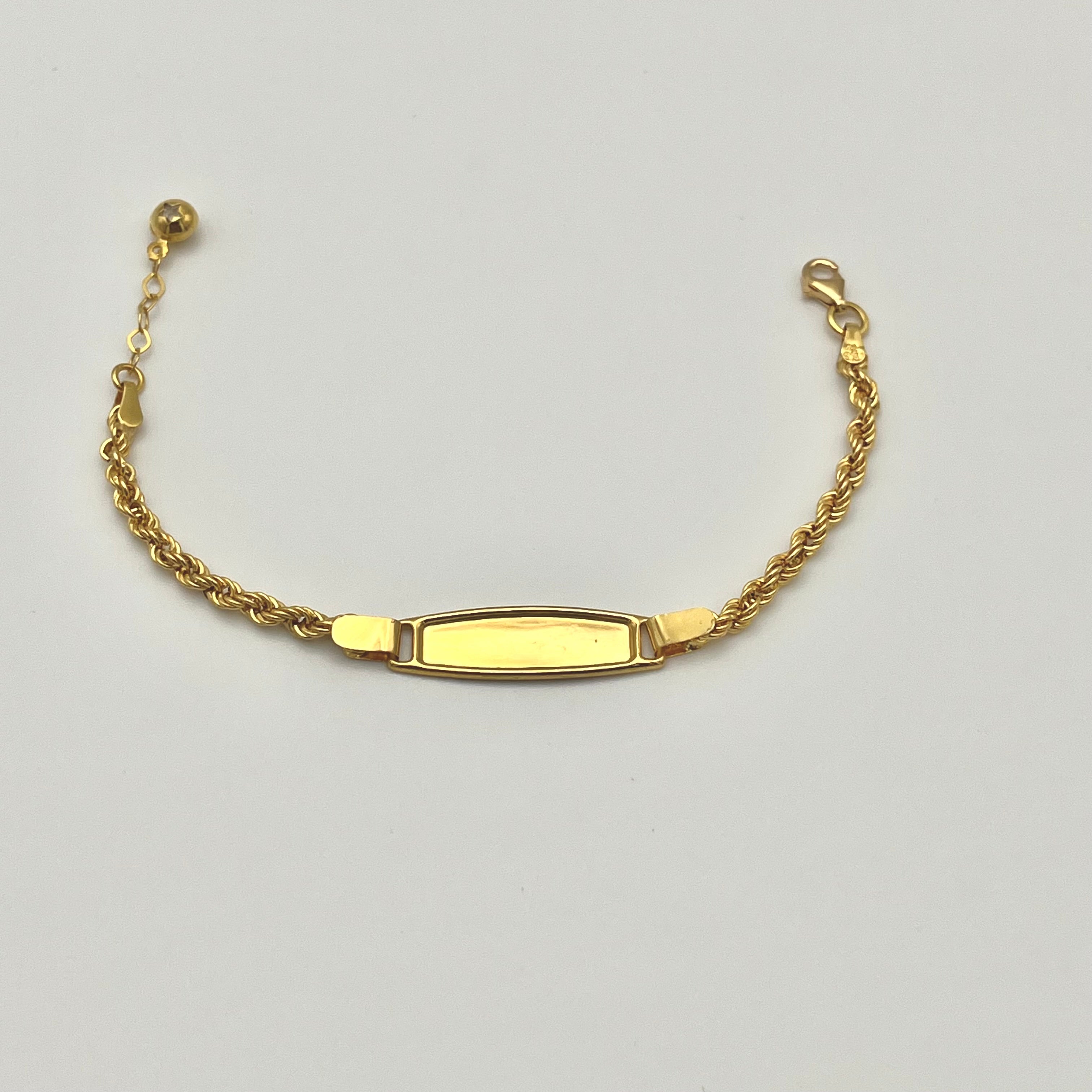 916 Kordel Kinderarmband aus 22 Karat Gold im gedrehten Kordel-Design