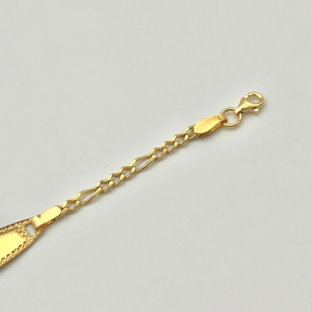 Detailansicht der Figaro-Kette am Kinderarmband aus 916 Gold