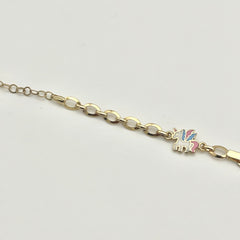 Kinderarmband aus 14 Karat Gold mit Block-Namensplatte und Verlängerung