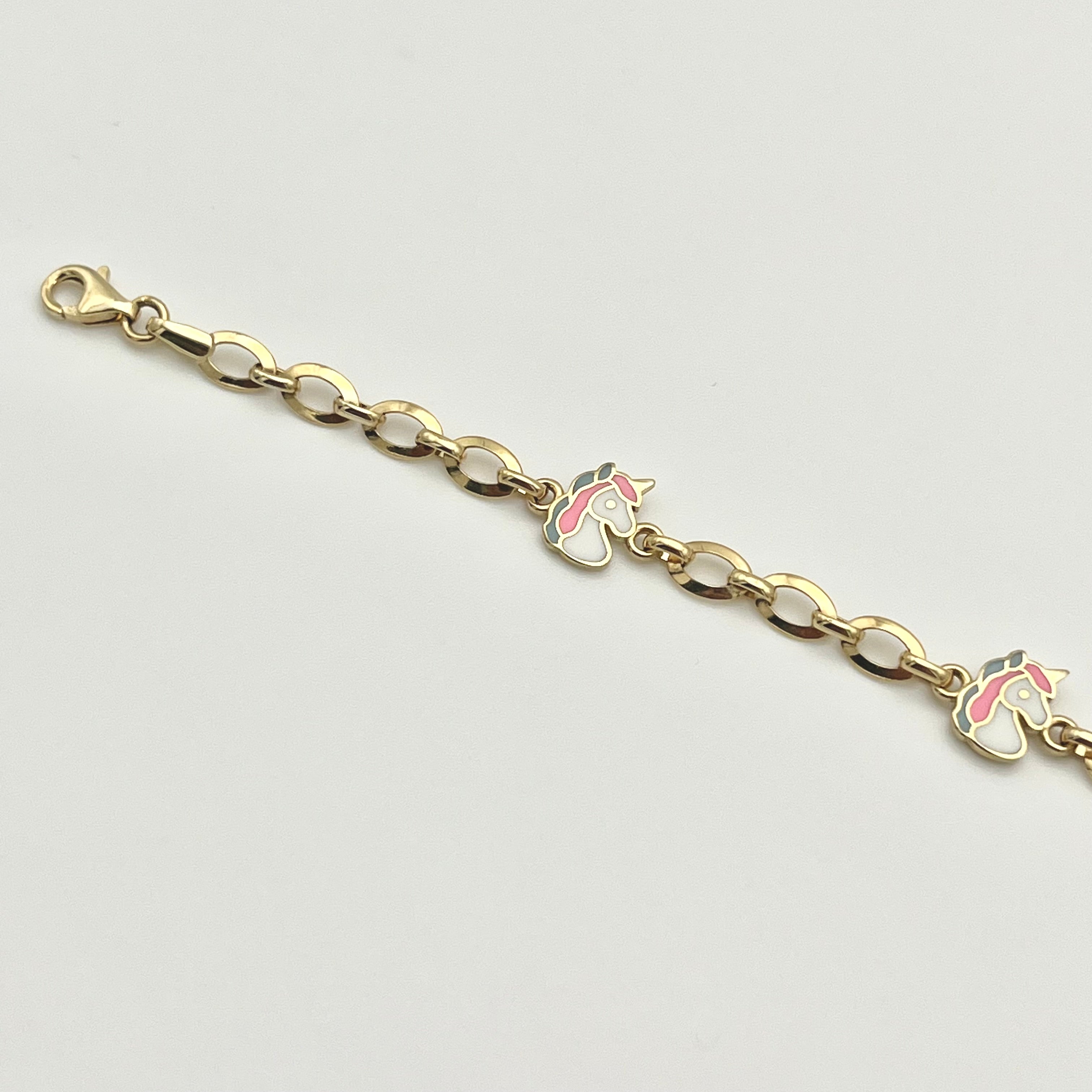 Kinderarmband aus 14 Karat Gold mit sicherem Verschluss und Verlängerung