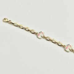 Kinderarmband aus 14 Karat Gold mit sicherem Verschluss und Verlängerung