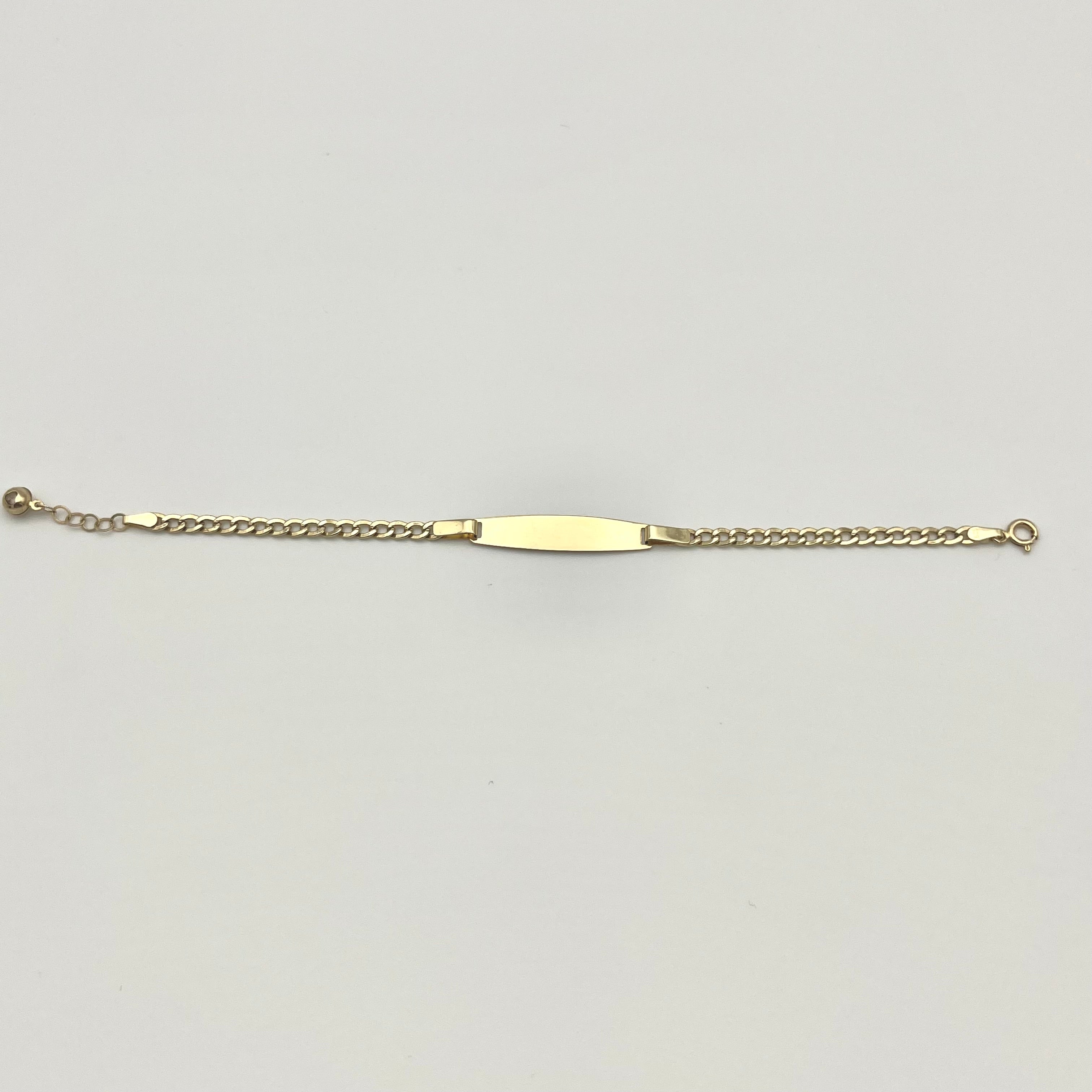 Kinderarmband aus 14 Karat Gold mit sicherem Verschluss und Verlängerung