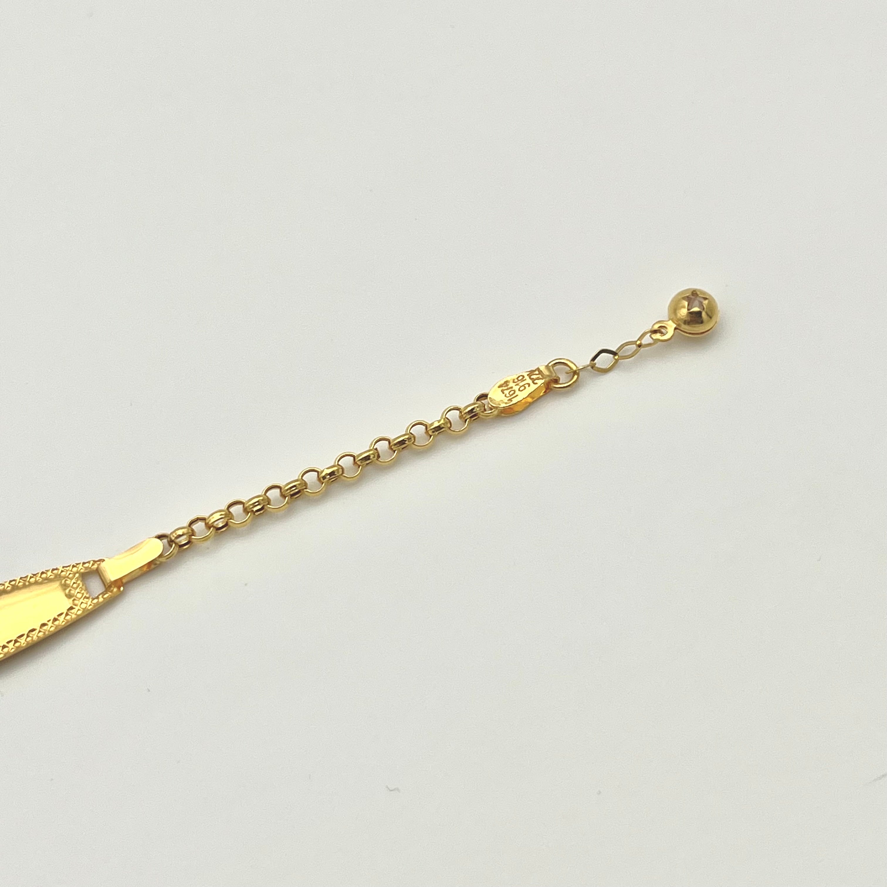 Kinderarmband aus 22 Karat Gold mit sicherem Verschluss und Verlängerung